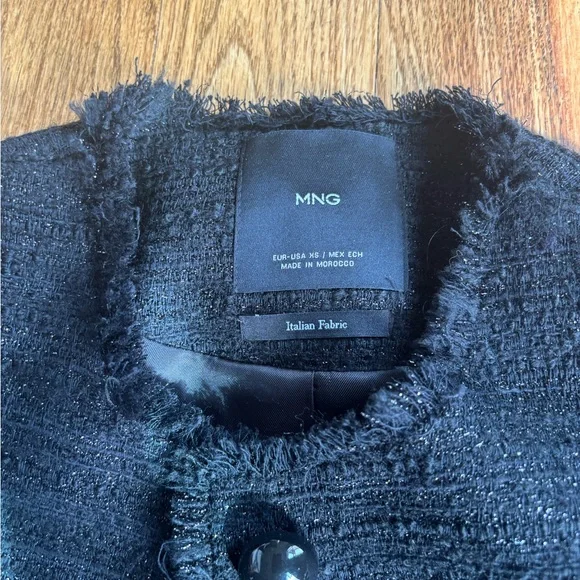 Mango Black Textured Jacket - Picture 2 of 4